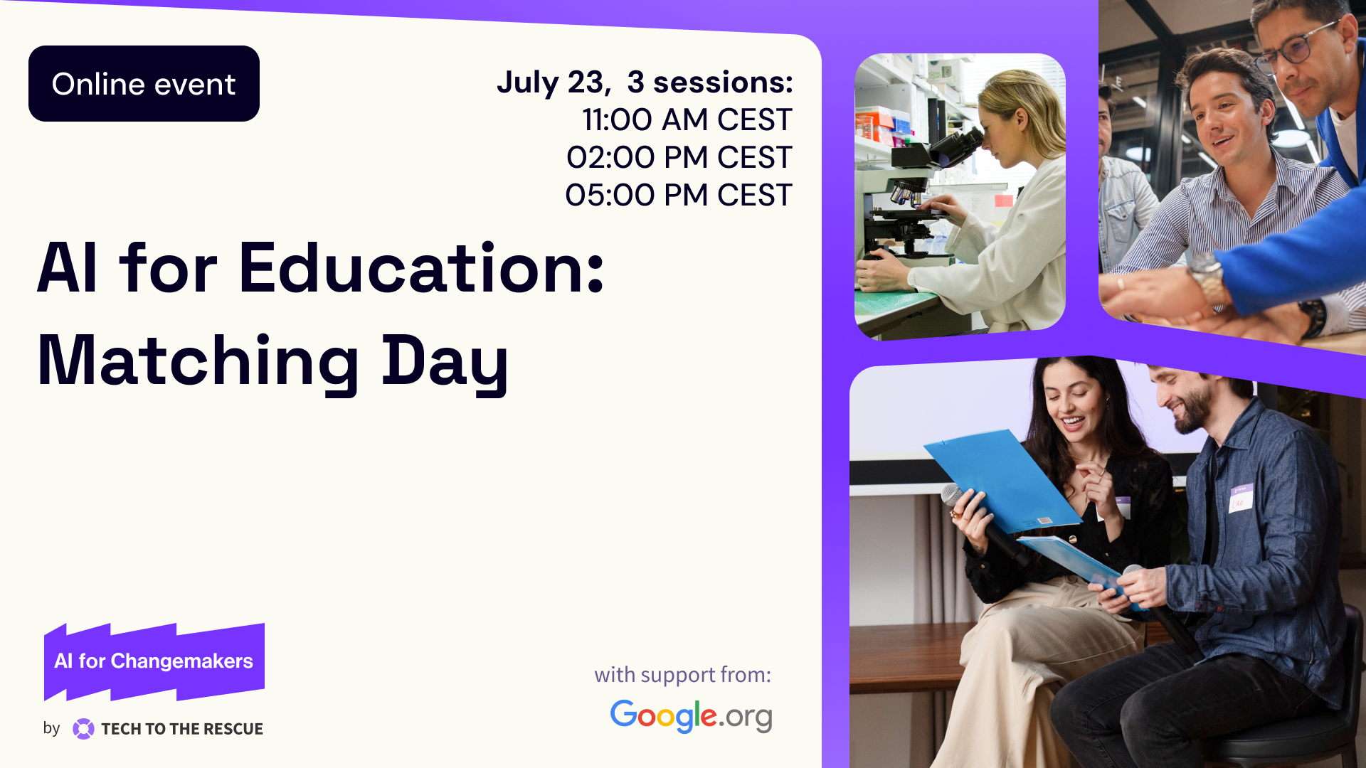 AI for Education: Matching Day